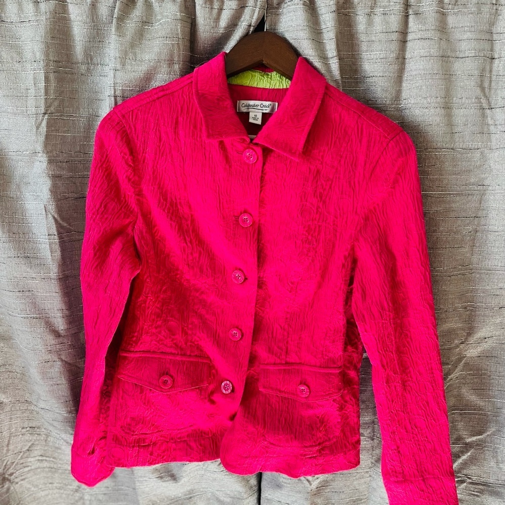 Women’s Coldwater creek pink jacket- size petite 10